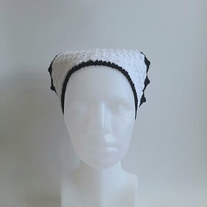 Gehaakte bandana | Wit en zwart