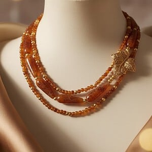 Gouden bruine agaat ketting