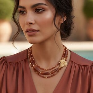 Gouden bruine agaat ketting