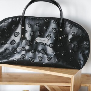 Handgemaakte kunstleren tas met schedelprint – stoer & praktisch - breitas - breimand