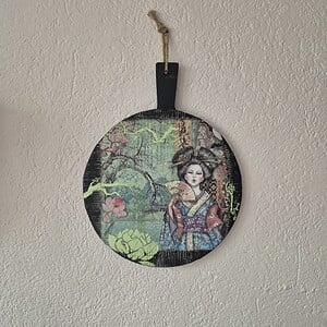 Houten wand bord rond Yuka