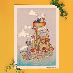 Katten krabpaal eiland A4 21x29,7cm
