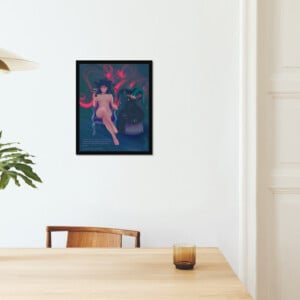 Koningin van de Doden kunst print 40 x 50 cm, gotische fantasie muurdecoratie, Satans Bal, literaire poster