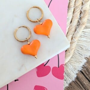 Koningsdag oorbellen hart