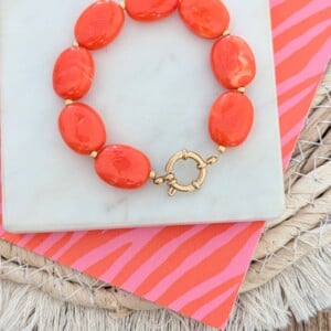 Kralenarmband oranje Koningsdag