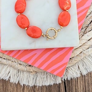 Kralenarmband oranje Koningsdag