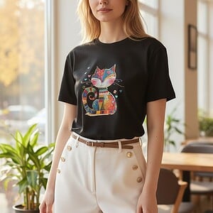 Kunst ontmoet kattenliefde – Het statement-shirt voor creatieve vrouwen