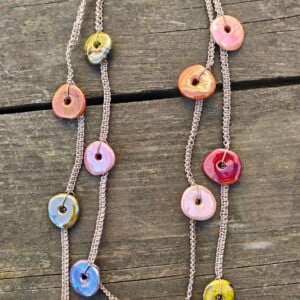 Macramé ketting Champagne