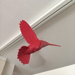 Magnetic hummingbird window art - Dark red