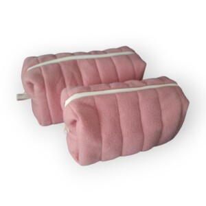 Make-up tassen/toilettassen Fleece maat L & M