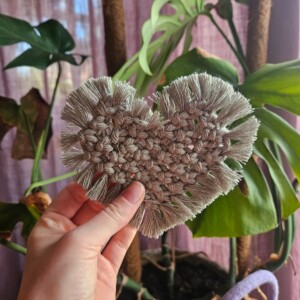 Mintgroen hart macramé onderzetter