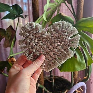 Mintgroen hart macramé onderzetter