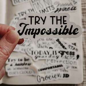 Motiverende quote stickerset, mix engels/nederlands set van 20 stuks