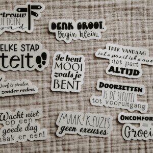 Motiverende quote stickerset, nederlandse set 10 stuks