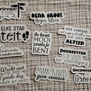 Motiverende quote stickerset, nederlandse set 10 stuks