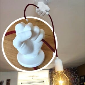 Plafondlamp in handvorm - Clutch - Bordeaux