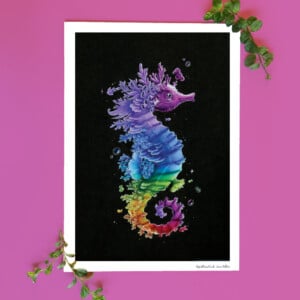 Poster Regenboog zeepaard A4 21x29,7cm