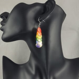 Schelp regenboog holografische oorbellen