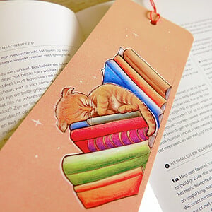 Slapende kitten, boekenlegger, 74x210 mm
