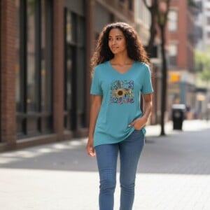 Soft blue Cat Tee – Everyday Comfort Edition