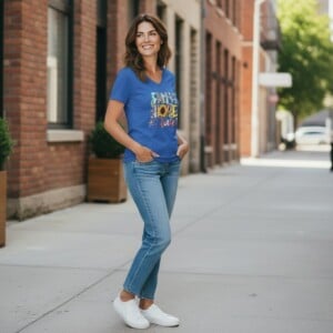 Soft royal blue Cat Tee – Everyday Comfort Edition