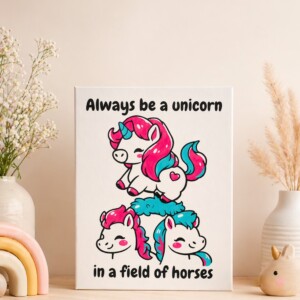 Unicorn Wall Art Bordje met Quote Handgemaakt