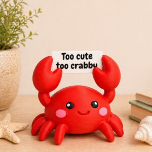 Handgemaakt Too Cute Too Crabby Krab Beeldje