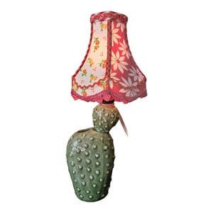 Uniek handgemaakt kleurrijk – kitsch tafellamp cactus