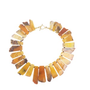 Unieke statement ketting met agaat en Maleisische jade