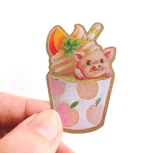 Varken cupcake kraftpapier sticker,3,9x6 cm ( 1.18x2.36 inch)