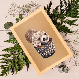 Verjaardags kaart Cupcake panda