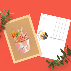 Verjaardags kaart Cupcake varken
