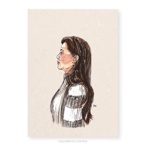 vrouw, wenskaart 10x15cm