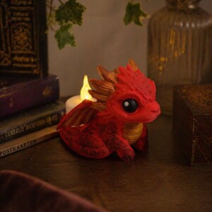 Vuurdraakje Kaarsenhouder (LED) – Handgemaakt & Cozy