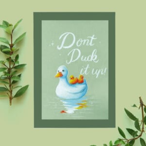 Wens kaart verjaardag A6 Eendjes don't duck it up