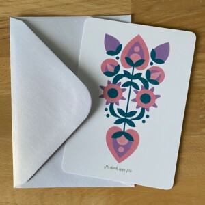 Wenskaart met bloemmotief
