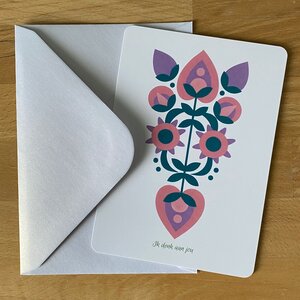 Wenskaart met bloemmotief