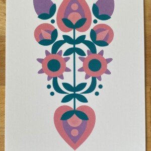 Wenskaart met bloemmotief