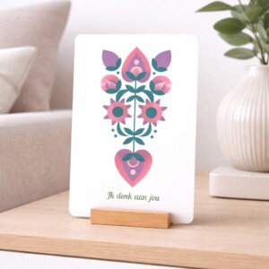 Wenskaart met bloemmotief