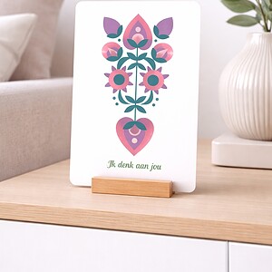 Wenskaart met bloemmotief