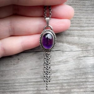 Amethist Droom ✨ Handgemaakte Sterling Zilveren Hanger