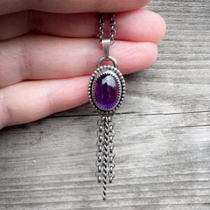 Amethist Droom ✨ Handgemaakte Sterling Zilveren Hanger