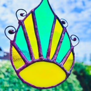 Beautiful handmade stained glass Sunrise | suncatcher | Tiffany technique | window hanging