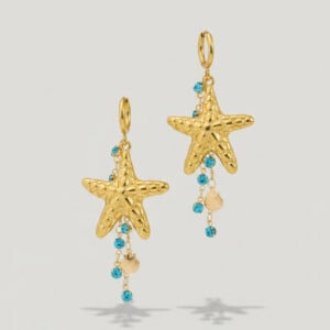 Big Starfish oorbellen stainless steel