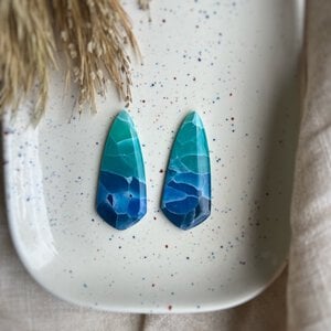 Blauwe faux steen oorbellen
