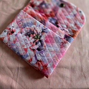 Blossom Quilt Clutch – Handmade Floral Pouch