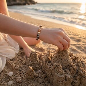 Boho & Zomerse stranddag, geweven kralen armband met conversie naar enkelband