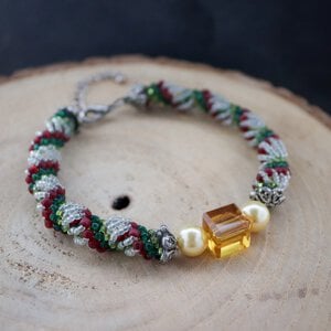 Boho & Zomerse stranddag, geweven kralen armband met conversie naar enkelband