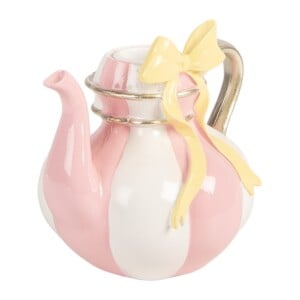 Clayre & Eef roze Kandelaar in Theepotvorm