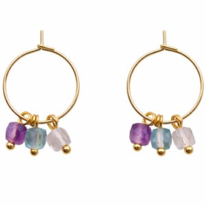Crystal Flow – fluoriet oorbellen (10 mm hoops)